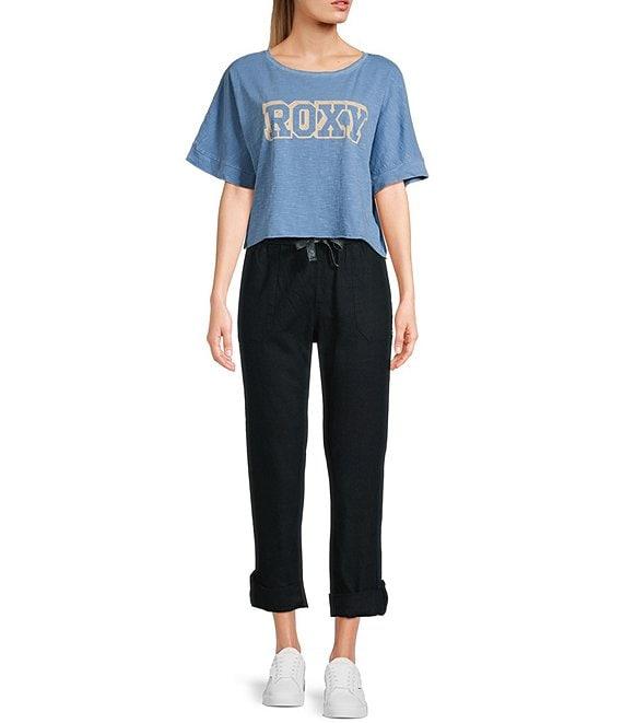 Roxy On The Seashore Mid Rise Linen/Poplin Jogger Pants Product Image
