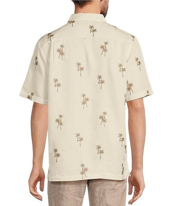 Caribbean Relaxed Fit Palm Valley Short Sleeve Woven Herringbone Shirt Product Image