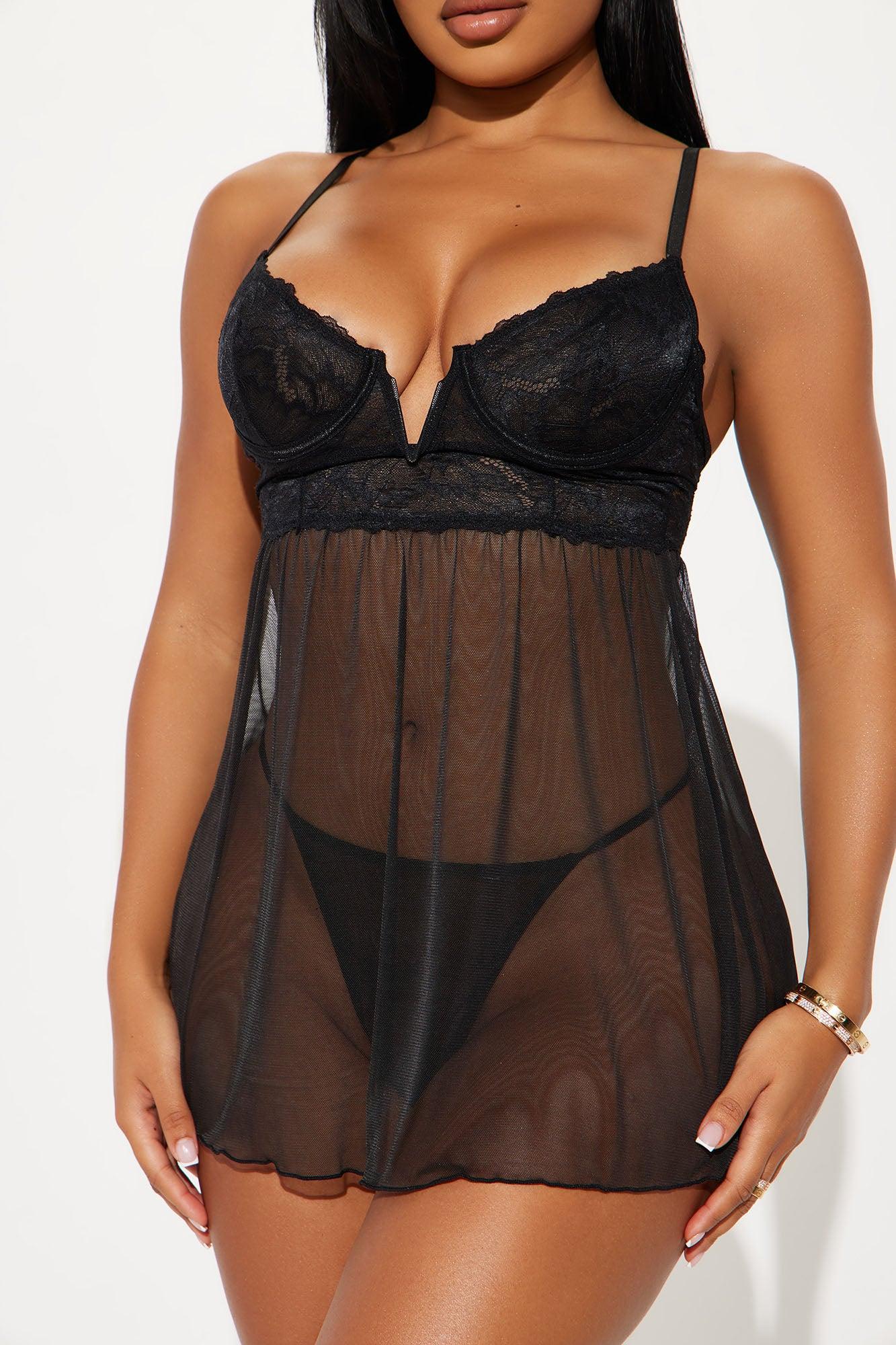 Flaunt It All Babydoll - Black Product Image