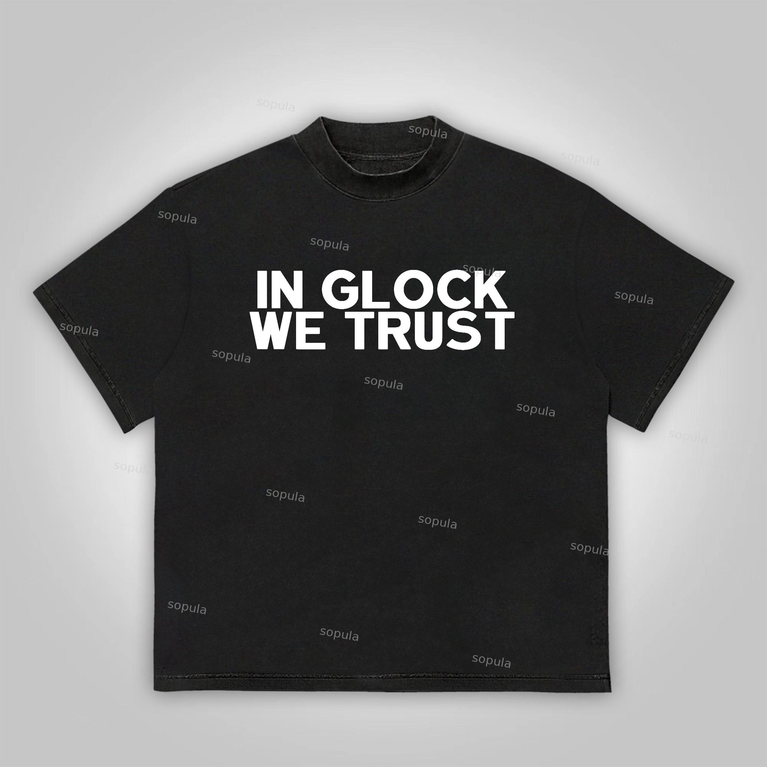 Sopula Vintage In Glock We Trust Graphic Cotton T-Shirt Product Image