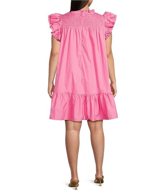 Sugarlips Plus Sleeveless Ruffled Smocked Shift Dress Product Image