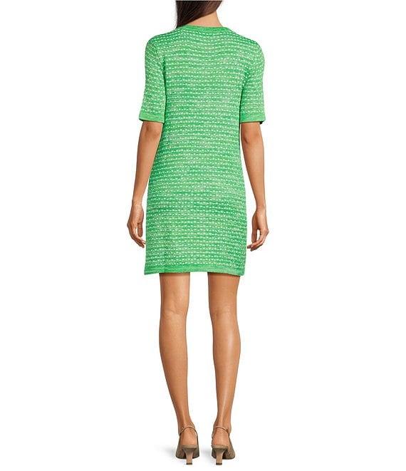 Lilly Pulitzer Theodorah Metallic Resort Tweed Collar Neck Short Sleeve Button Front Dress Product Image