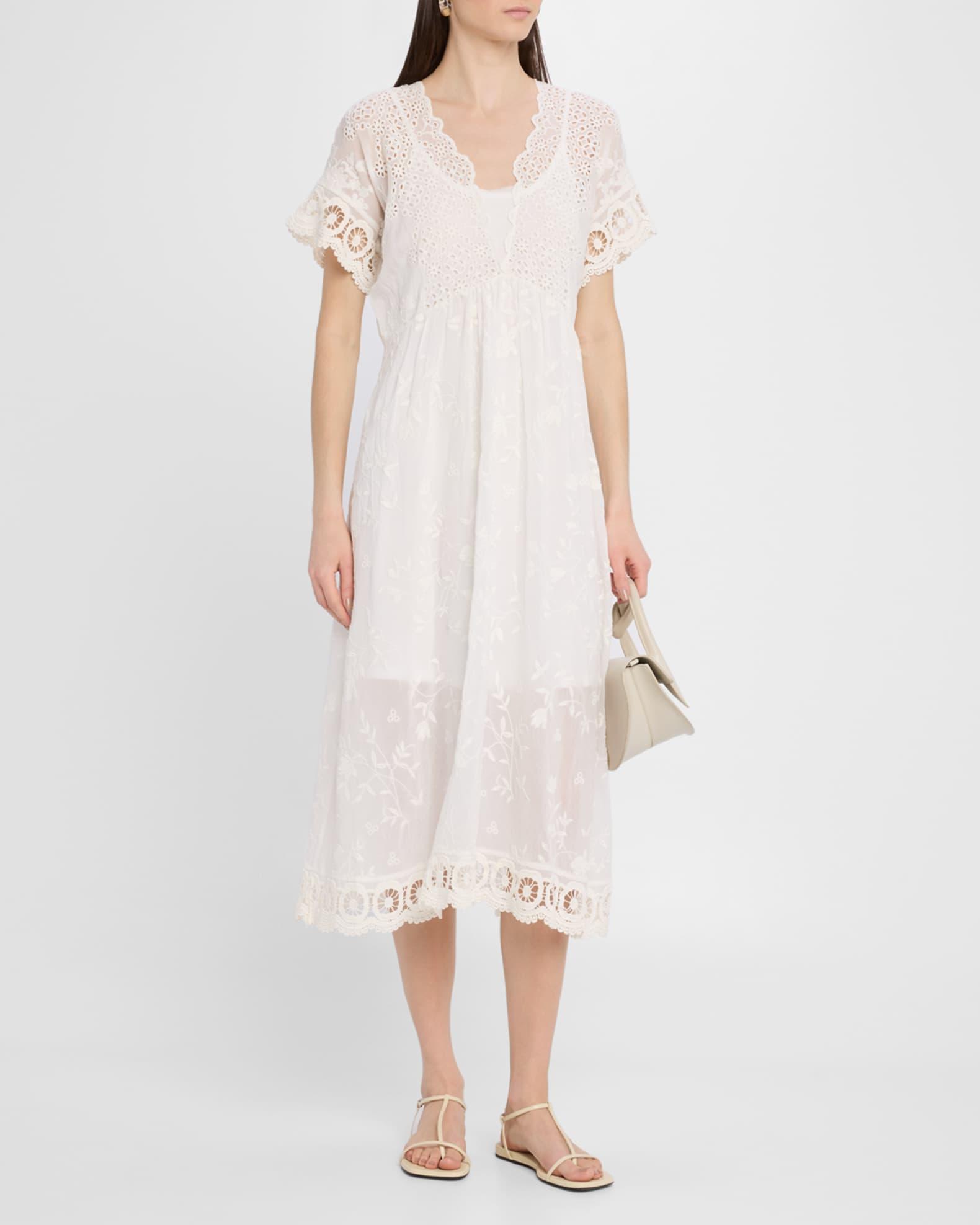 Pina Scalloped Eyelet Embroidered Midi Dress Product Image