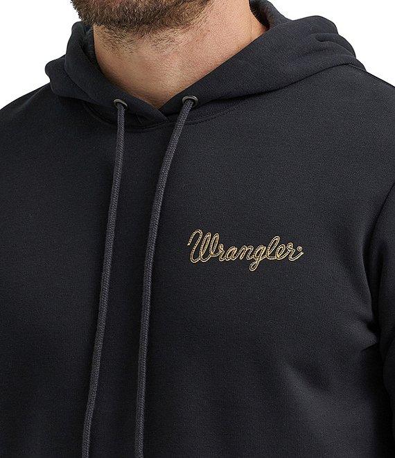Wrangler® Logo-Detailed Long Sleeve Fleece Hoodie Product Image