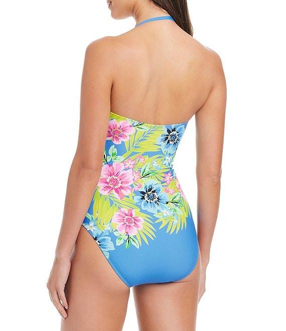 Bleu Rod Beattie Let's Get Away Sweetheart Neck Shirred Bandeau One Piece Swimsuit Product Image