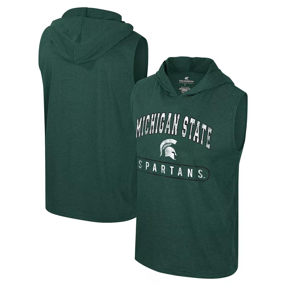 Men's Colosseum Green Michigan State Spartans Varsity Sleeveless Hoodie Tank Top, Size: 2XL Product Image