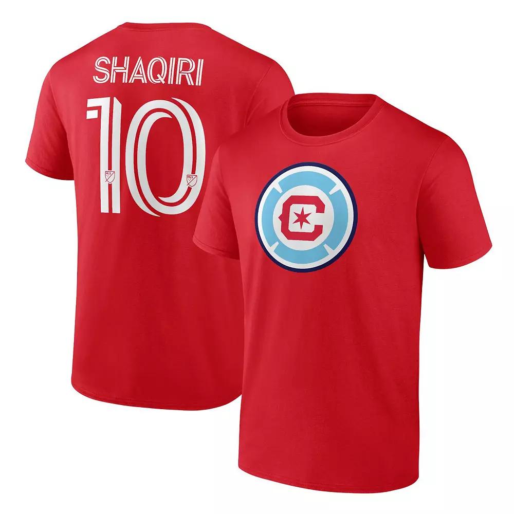 Men's Fanatics Branded Xherdan Shaqiri Red Chicago Fire Authentic Stack Name & Number T-Shirt, Size: 2XL, Cfs Red Product Image