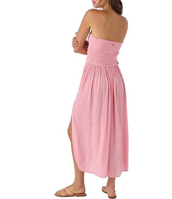 O'Neill Devyn Smocked Strapless Side Slit Midi Dress Product Image