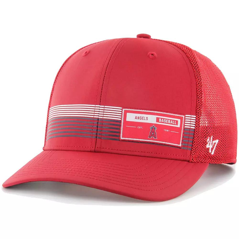 Men's '47 Red Los Angeles Angels Rangefinder brrr Trucker Adjustable Hat Product Image