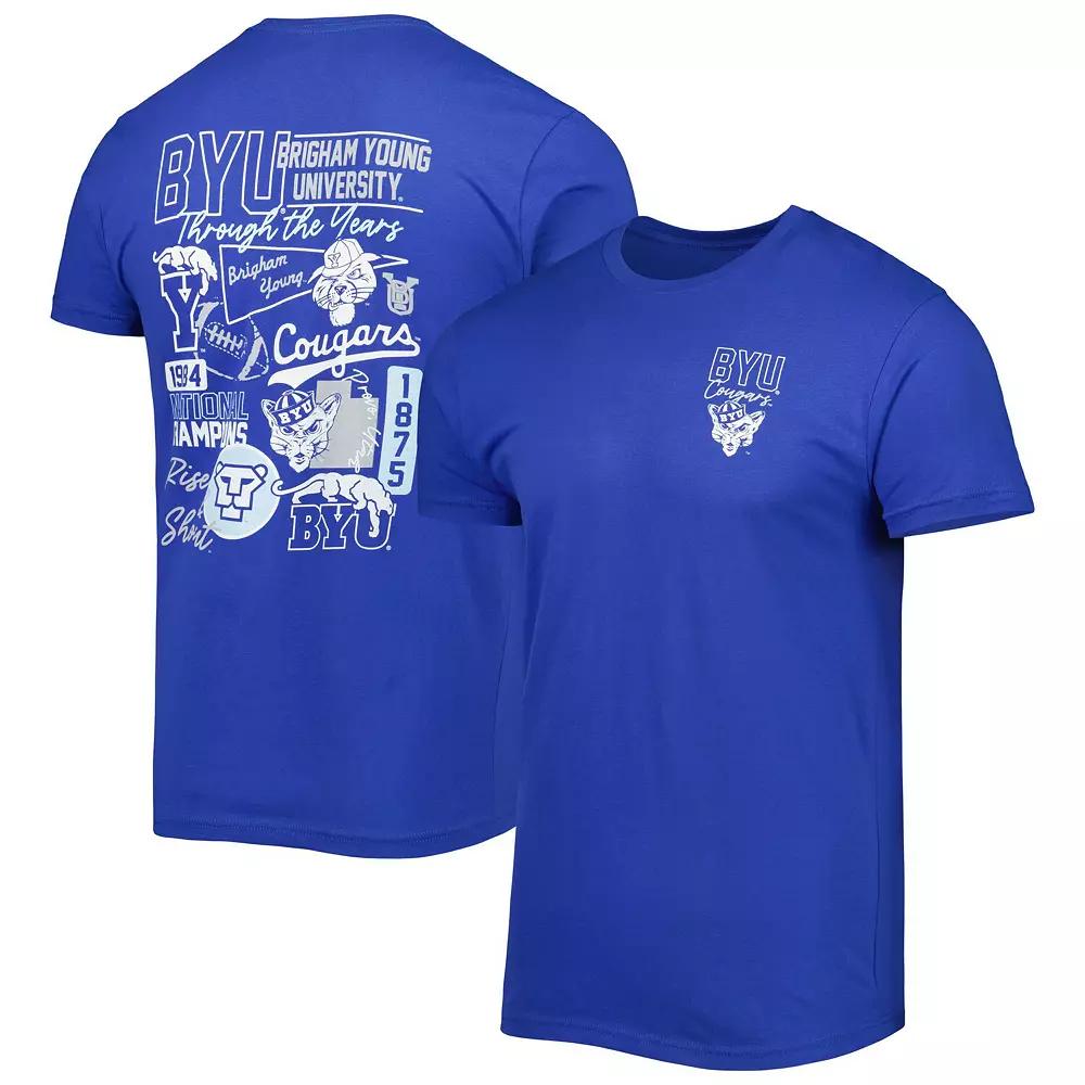 Men's Royal BYU Cougars Vintage Through the Years 2-Hit T-Shirt, Size: XL, Blue Product Image