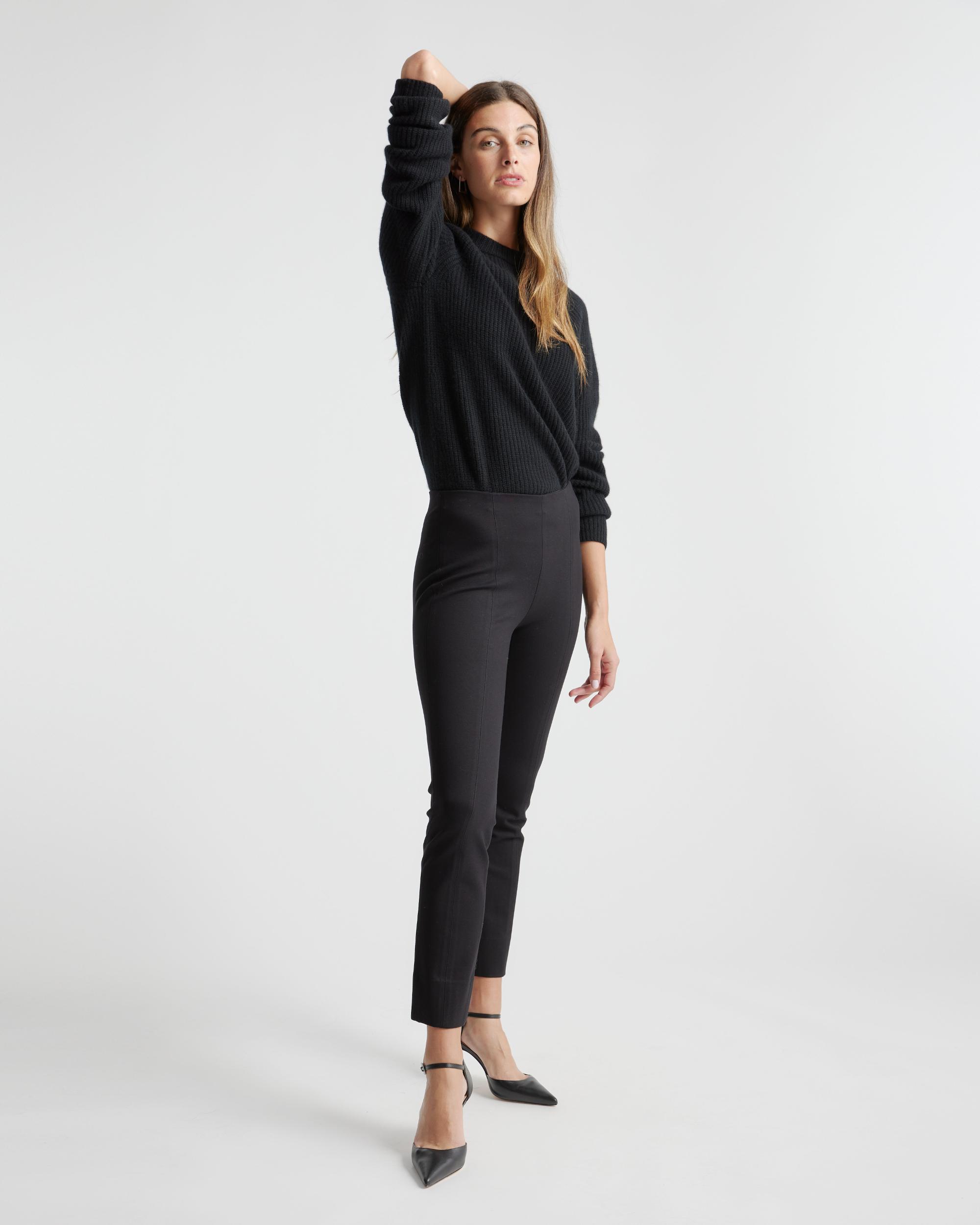 Quince | Women's Ultra-Stretch Ponte Pintuck Ankle Pants Rayon Product Image