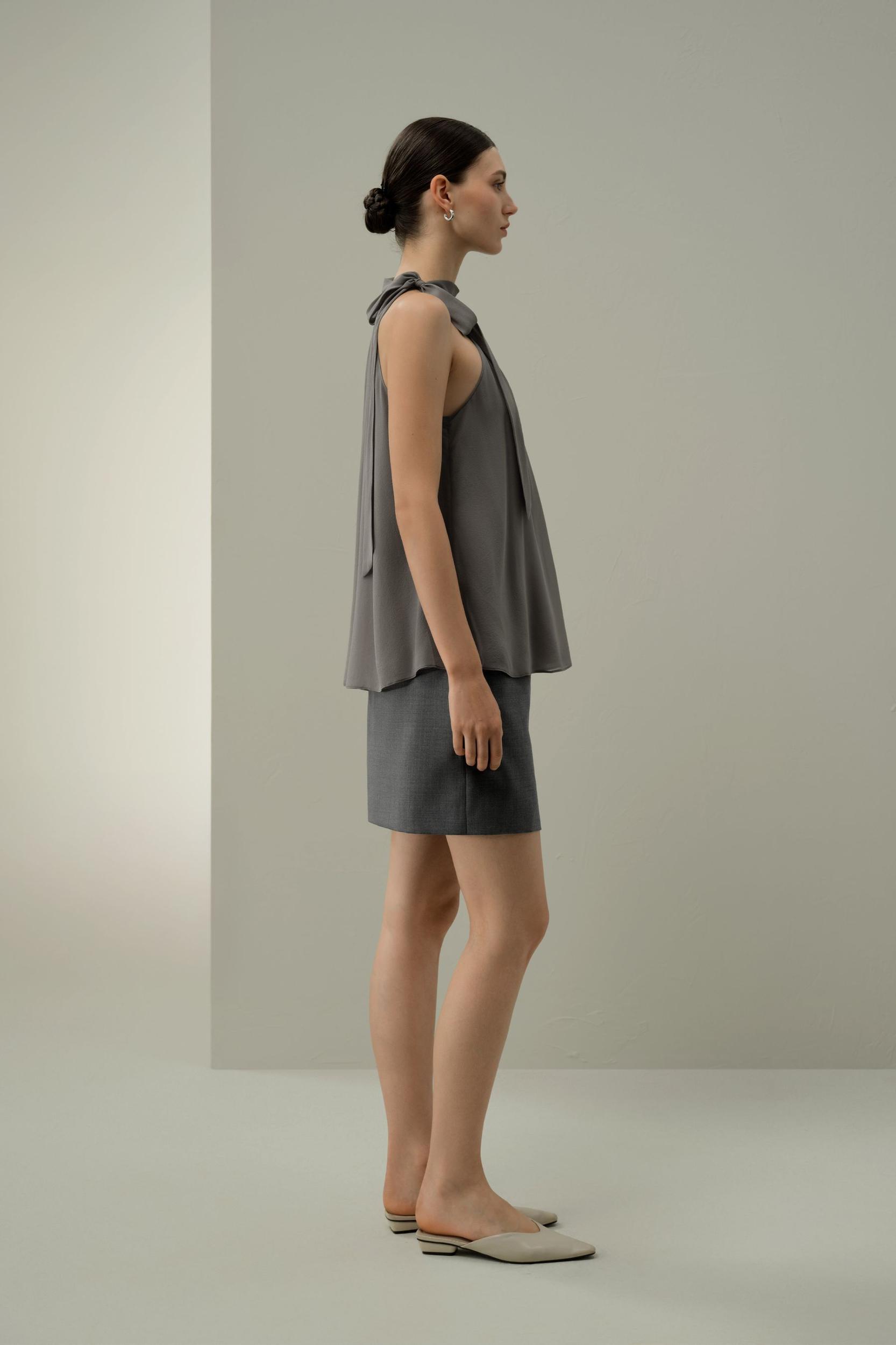 Adjustable Tie-Neck Georgette Blouse Product Image