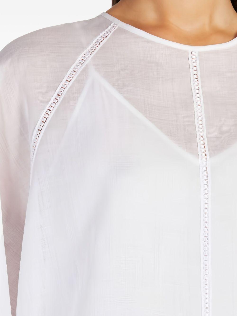 long-sleeved sheer blouse Product Image