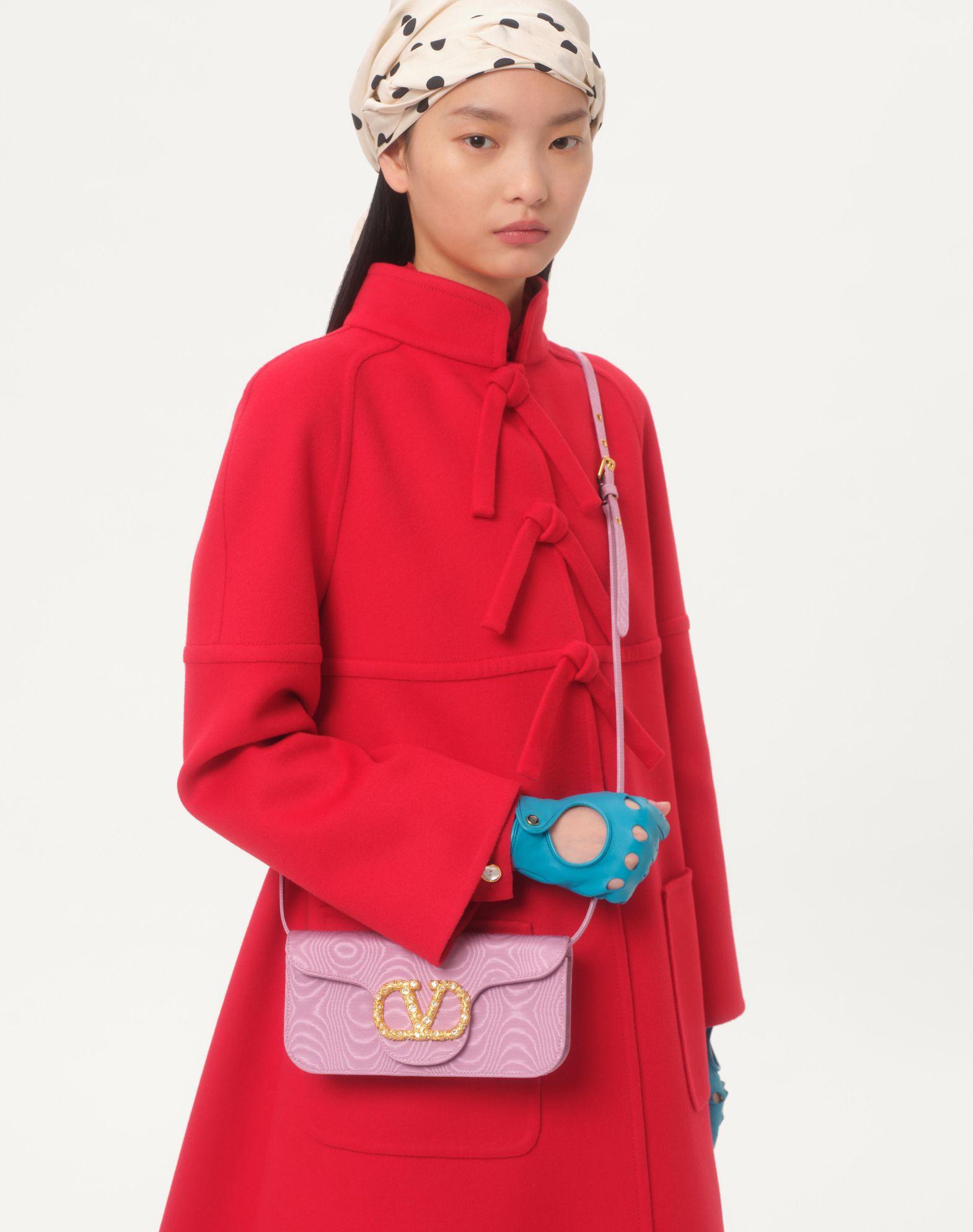 Valentino Garavani Locò Moiré Fabric Clutch With Jewel Logo Product Image