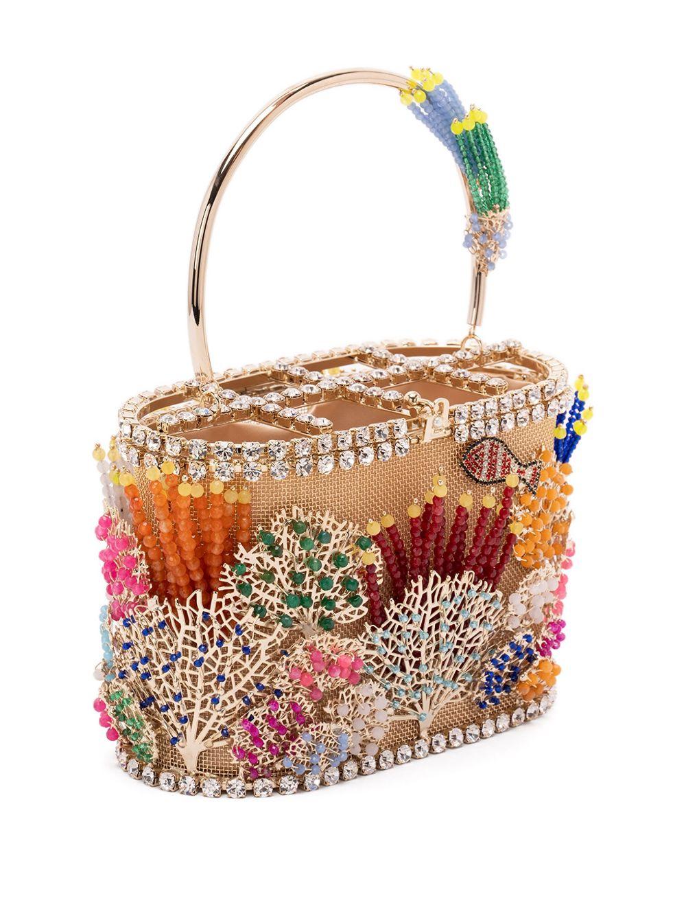 Holli beaded coral-reef mini tote bag Product Image