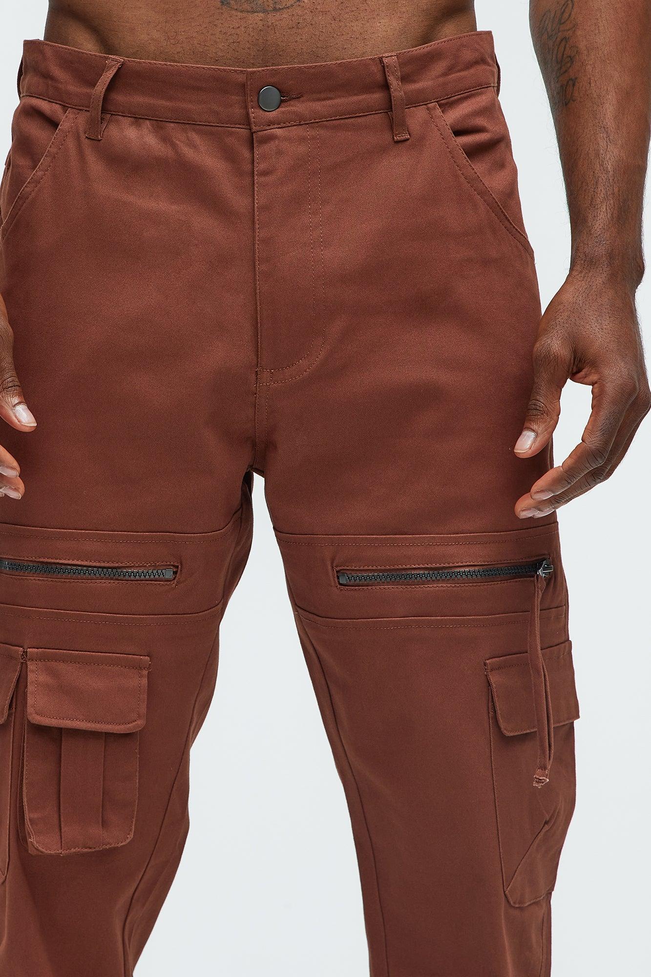 Camera Flash On Cargo Pants - Brown Product Image