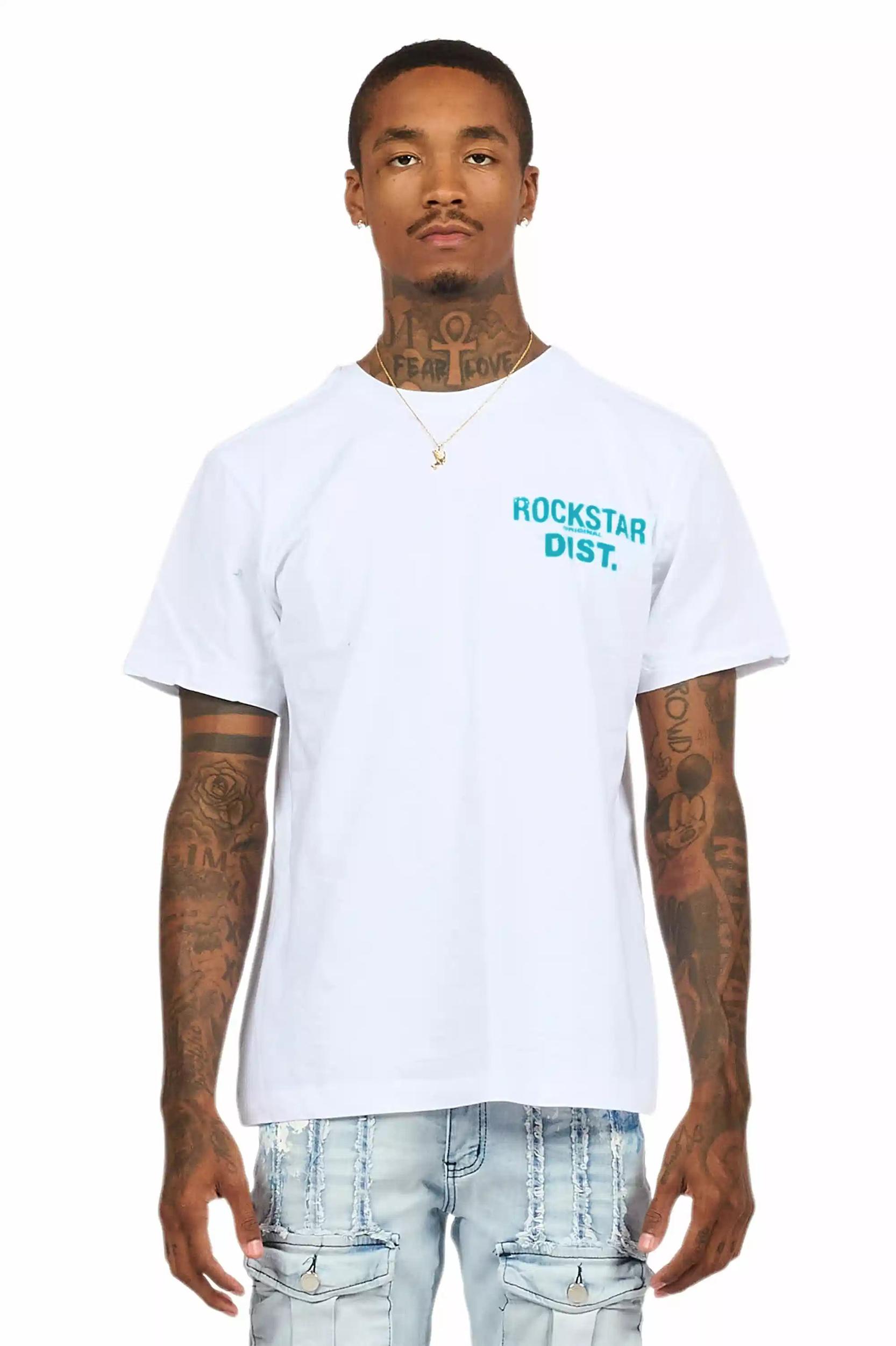 Lake White/Aqua Graphic T-Shirt Male Product Image