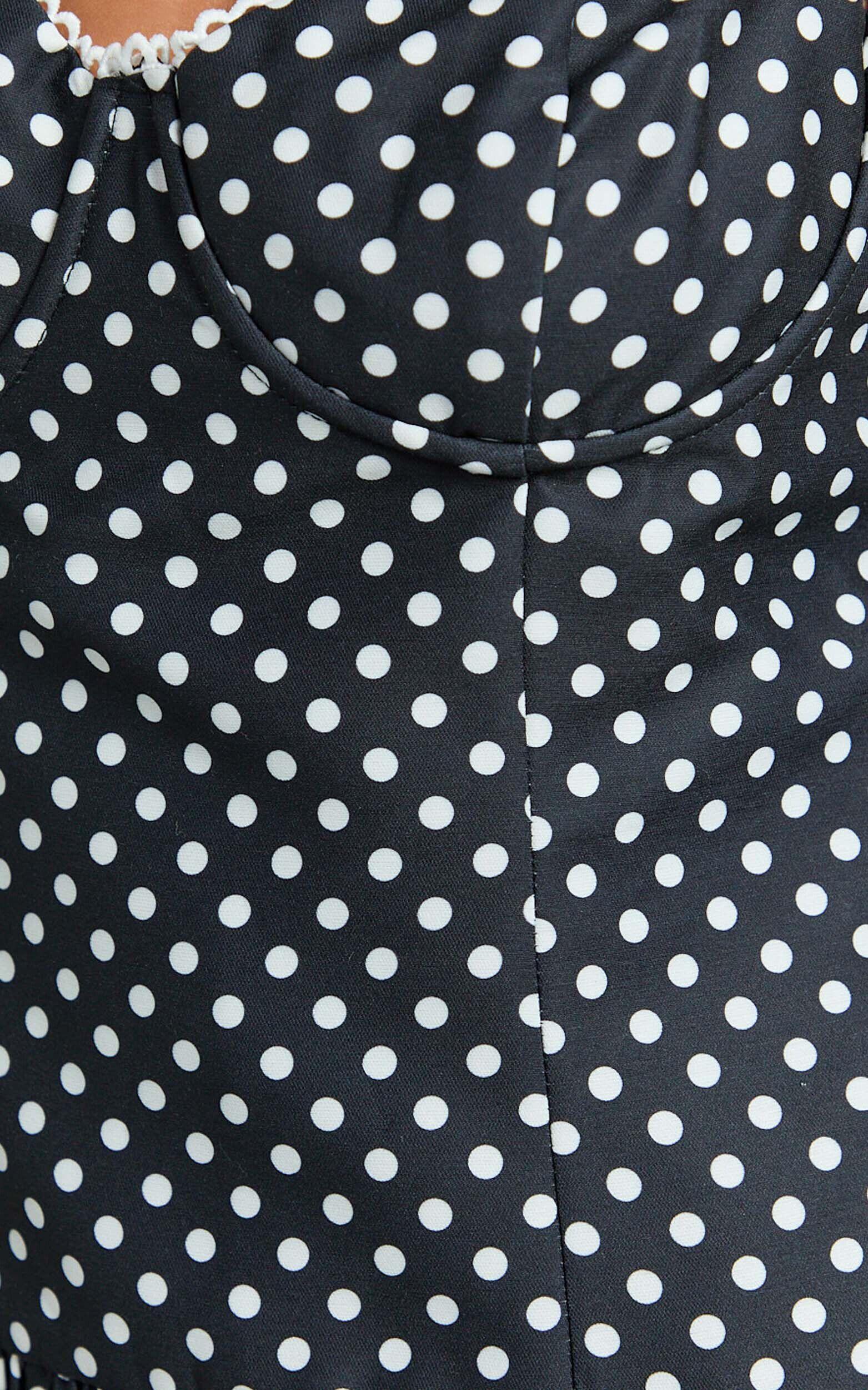 Tatiana Mini Dress - Sweetheart Corset Gathered Drop Waist Dress in Black Product Image