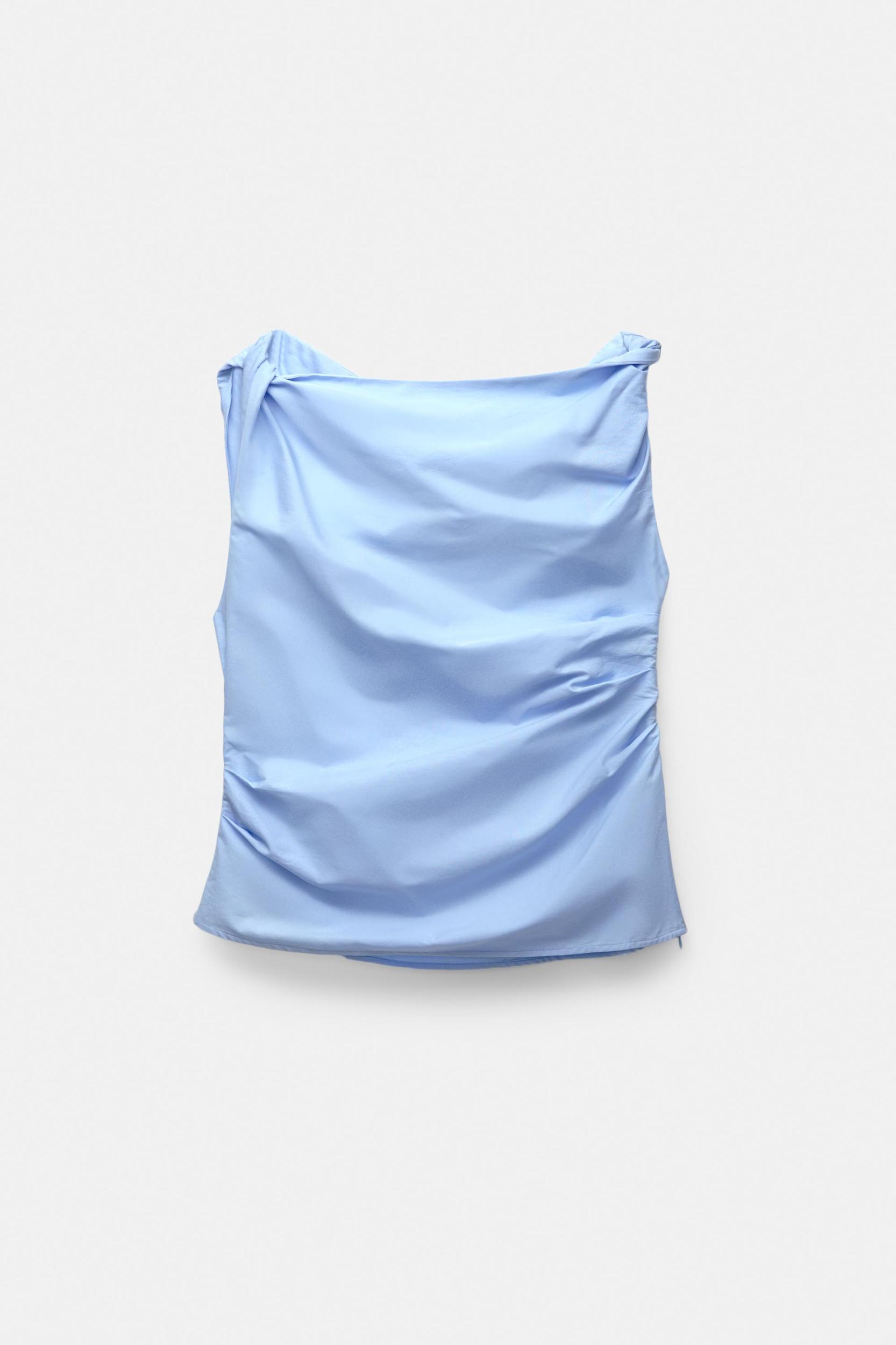 Draped poplin top Product Image