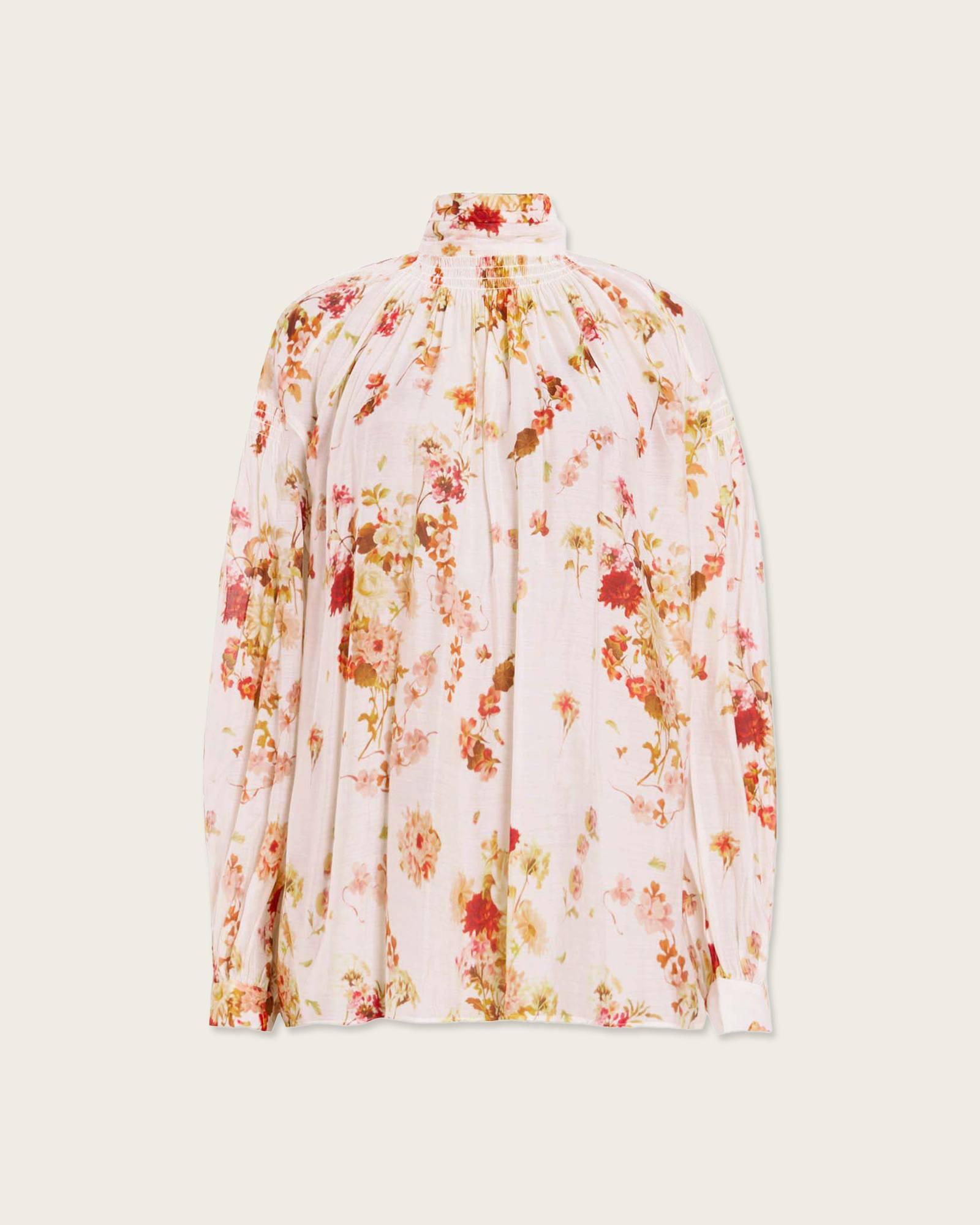 Pearla High Neck Floral Print Top ARMADA WHITE | ALLSAINTS US Product Image