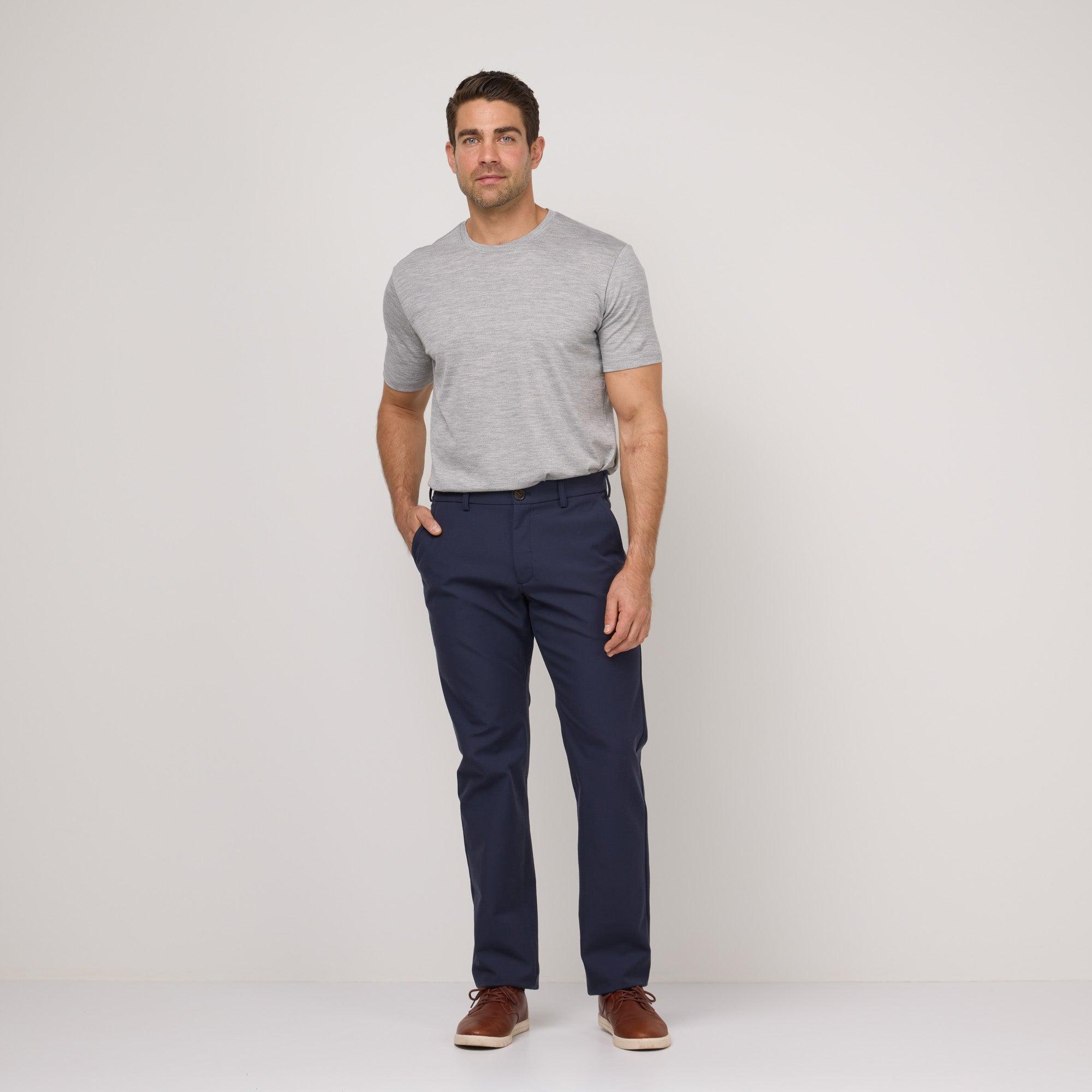 Merino Wool Stretch Twill Chino Pant | Navy Product Image