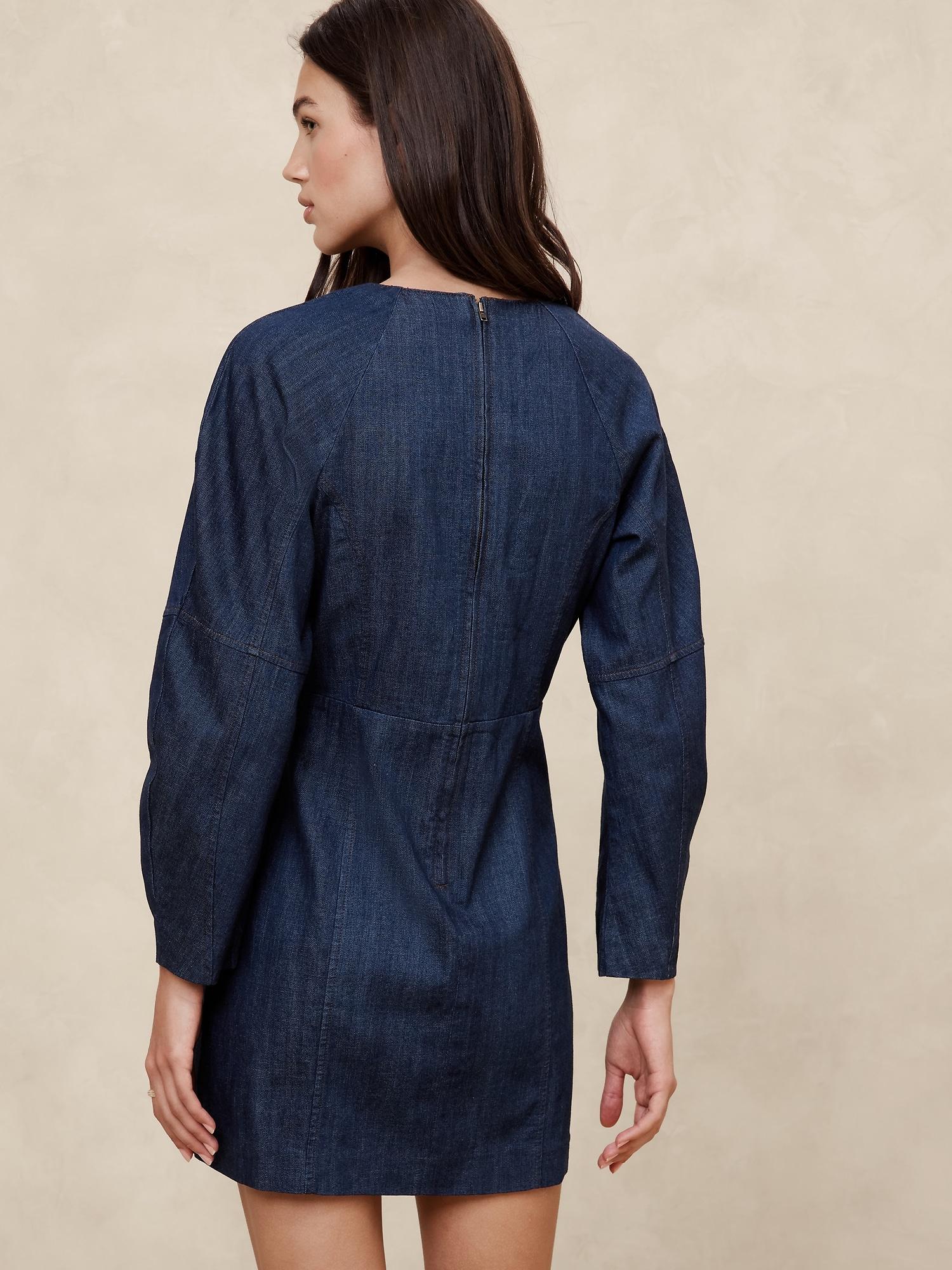 Contoured Denim Mini Dress Product Image