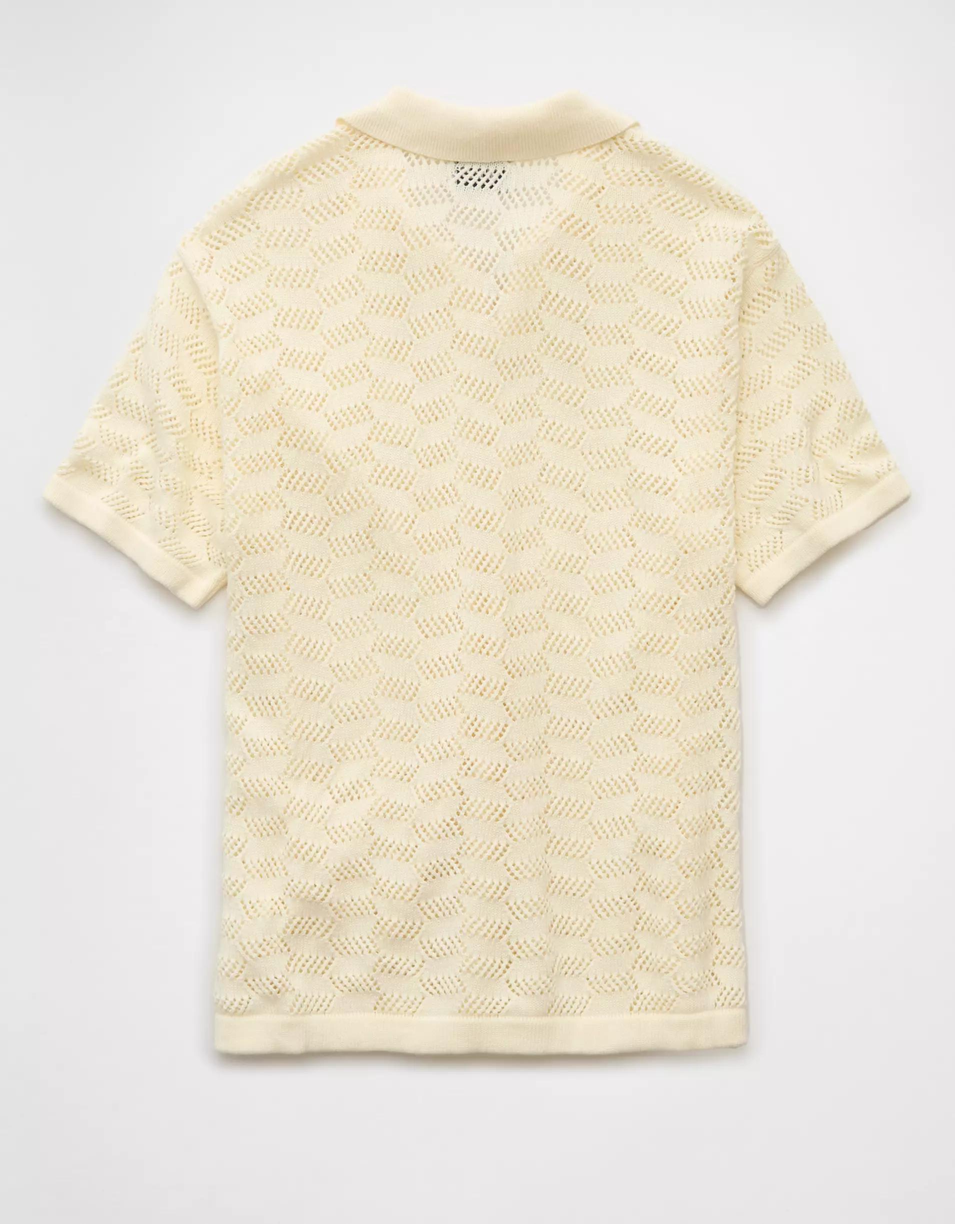 AE Weekend Textured Sweater Polo Shirt Product Image