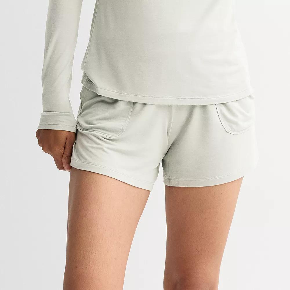 Women's Sonoma Goods For Life® Fold Over Sleep Shorts, Size: Small, Ivory Silk Product Image