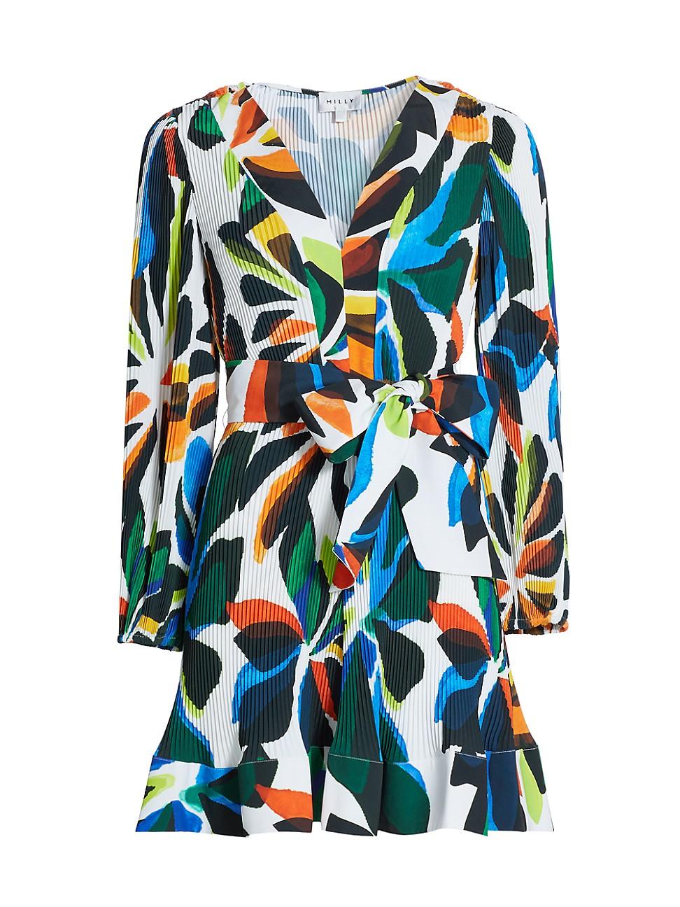 Womens Liv Balearic Floral Pleated Minidress - Product Image