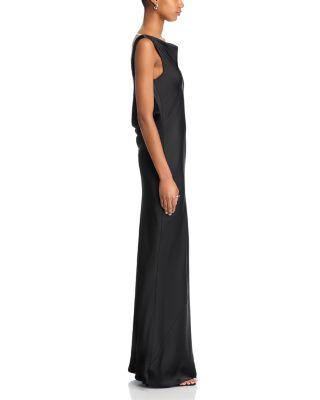 Sleeveless Low Back Draped Gown Product Image