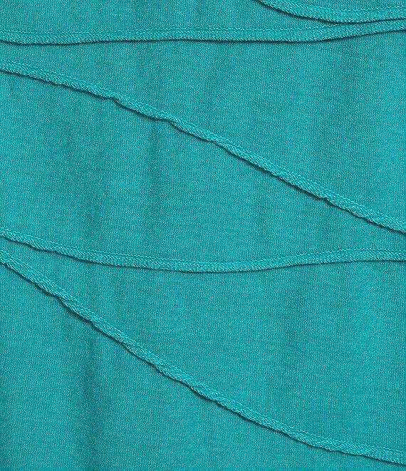 Westbound Plus Size Textured Elbow Sleeve Henley Top Product Image