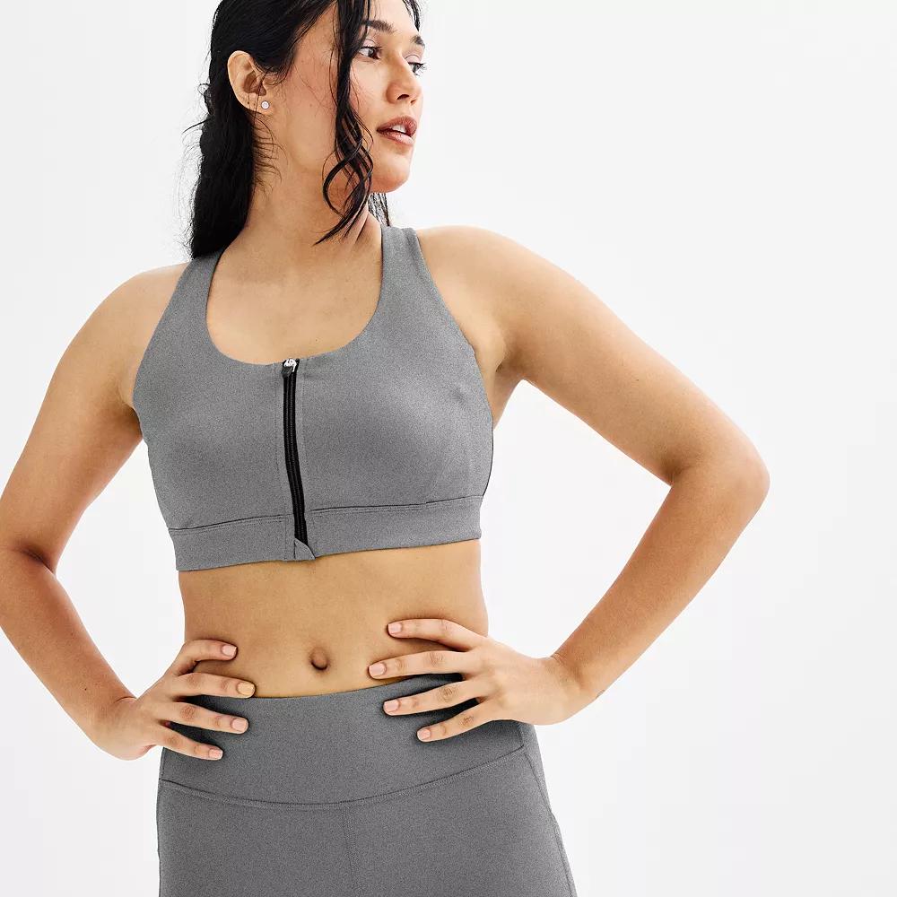 Women's Tek Gear® Ultrastretch Medium Support Zip Front Sports Bra,  Product Image