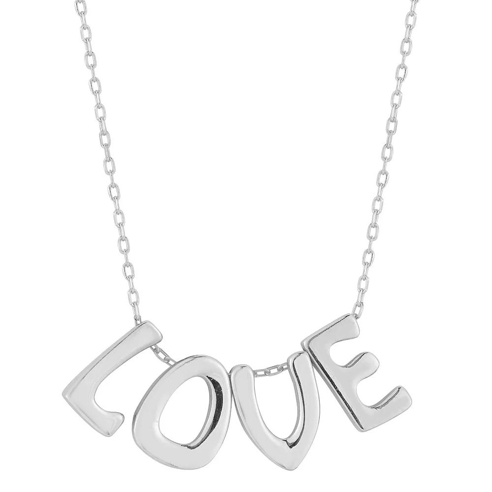 Sunkissed Sterling Love Necklace, Womens, Silver Tone Product Image