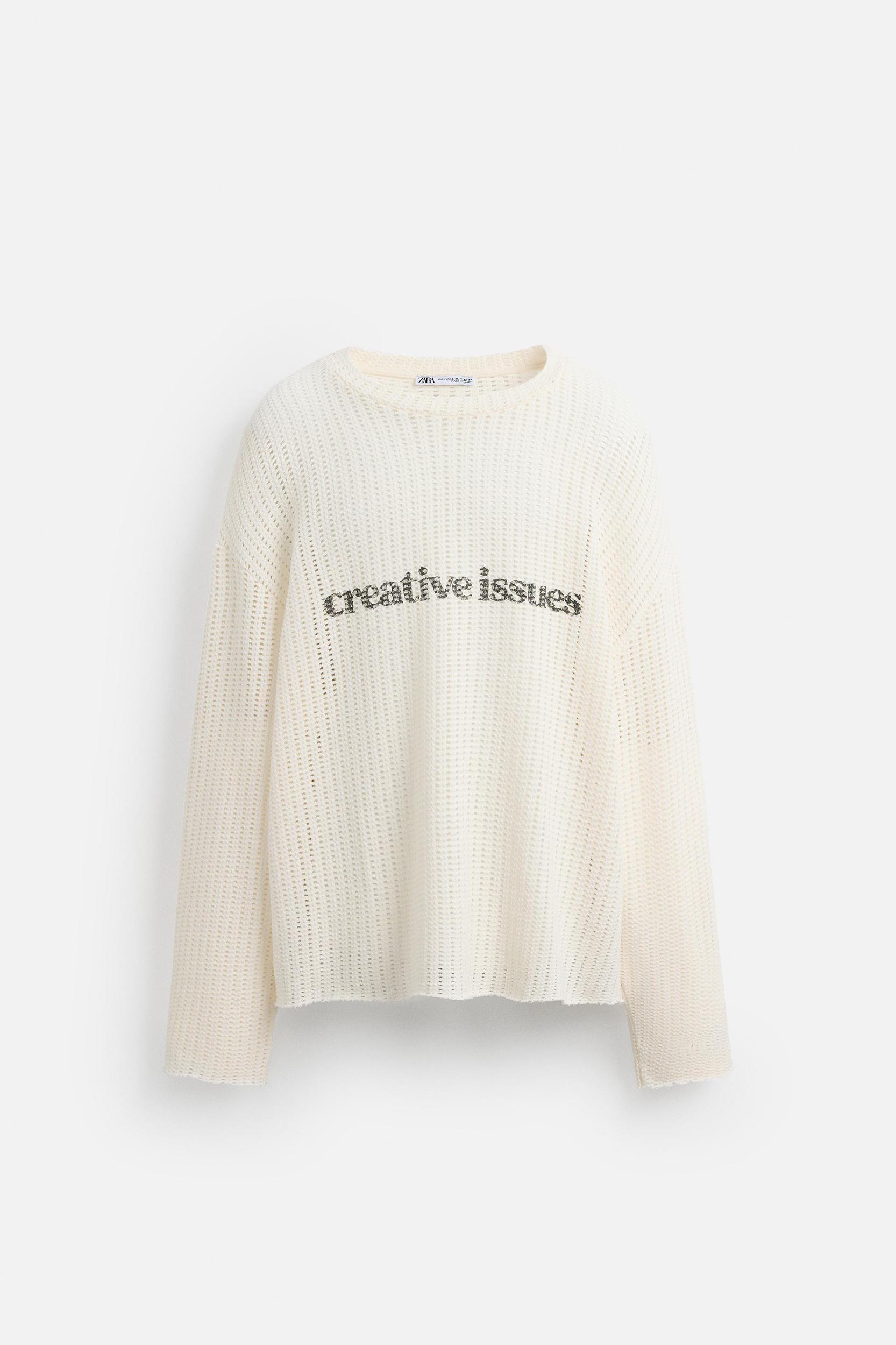 TEXTURED TEXT SWEATSHIRT Product Image