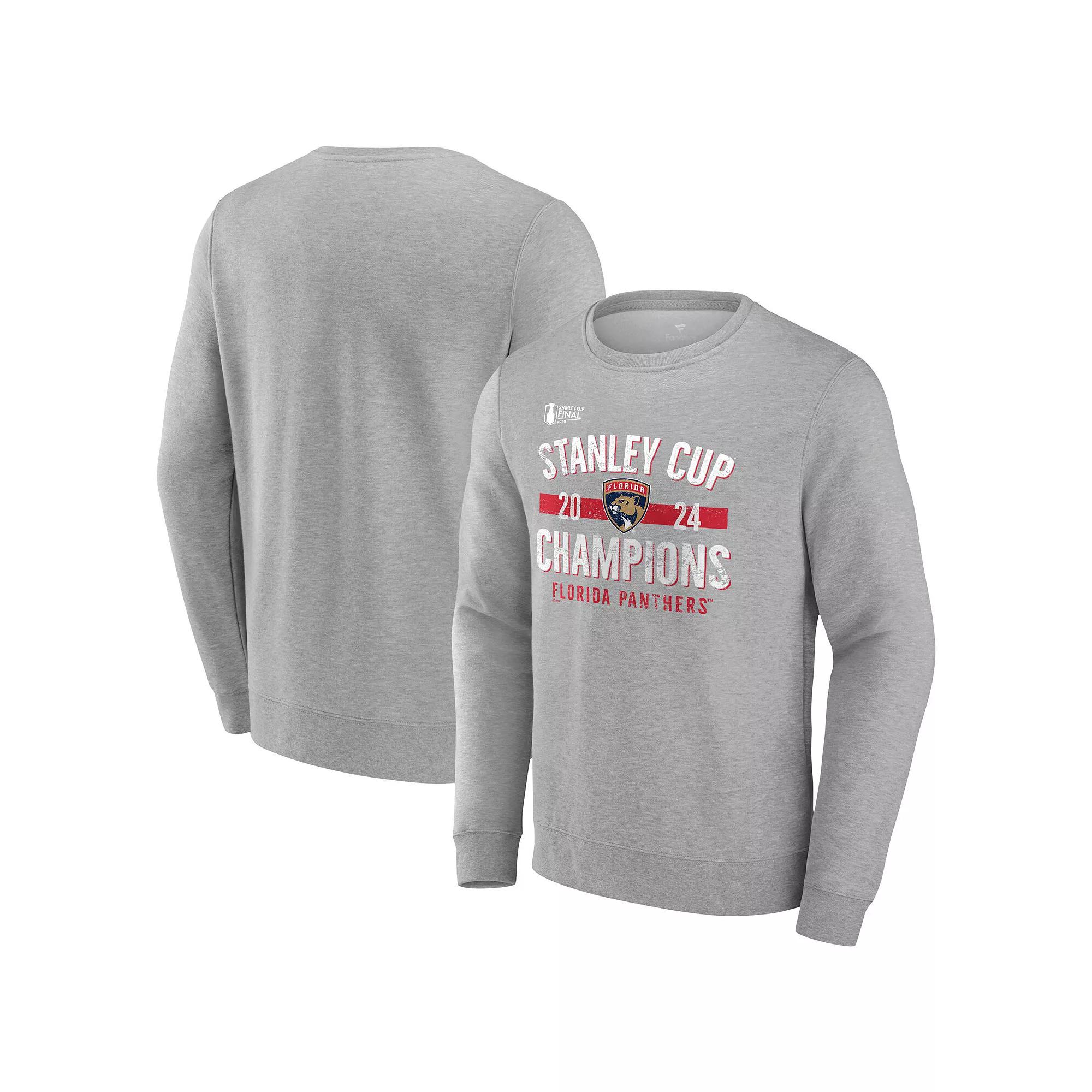 Men's Fanatics  Steel Florida Panthers 2024 Stanley Cup Champions Throwback Fleece Pullover Sweatshirt, Size: 3XL, Pnt Silver Product Image