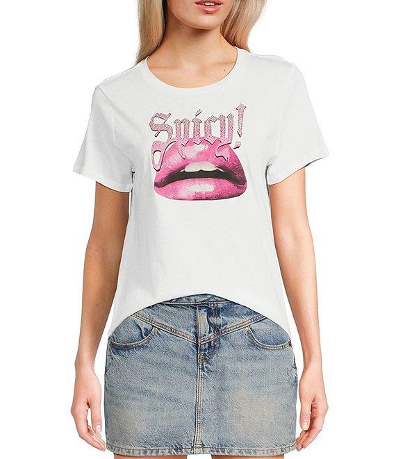 Guess Spicy Lips Short Sleeve Easy Graphic T-Shirt Product Image