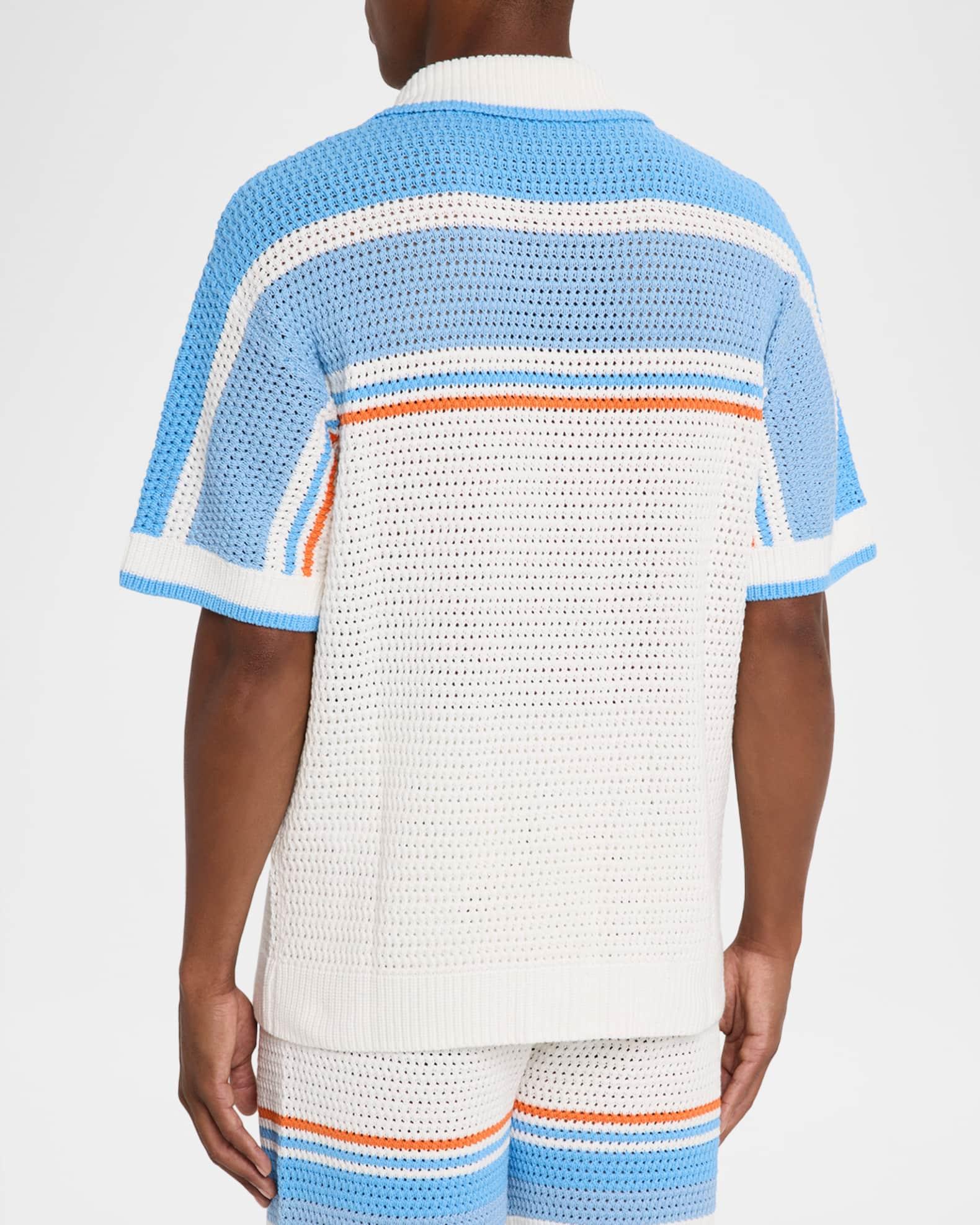 Men's Faux Crochet Short-Sleeve Shirt Product Image