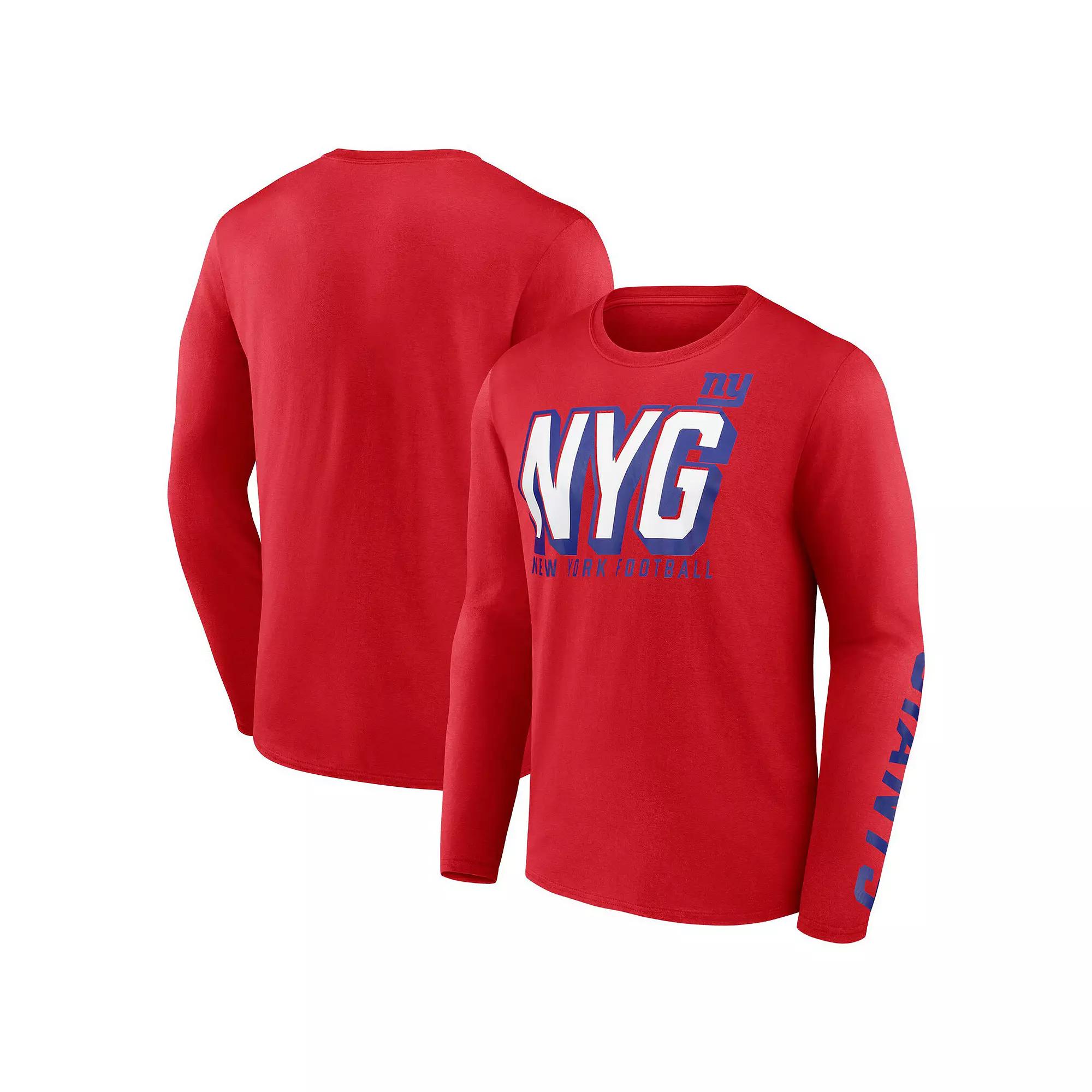 Men's Fanatics  Red New York Giants Long Sleeve T-Shirt, Size: 5XL Product Image
