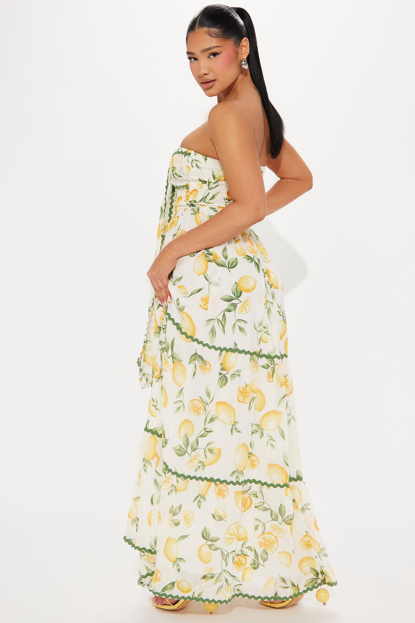 Selena Chiffon Maxi Dress - White/combo Product Image