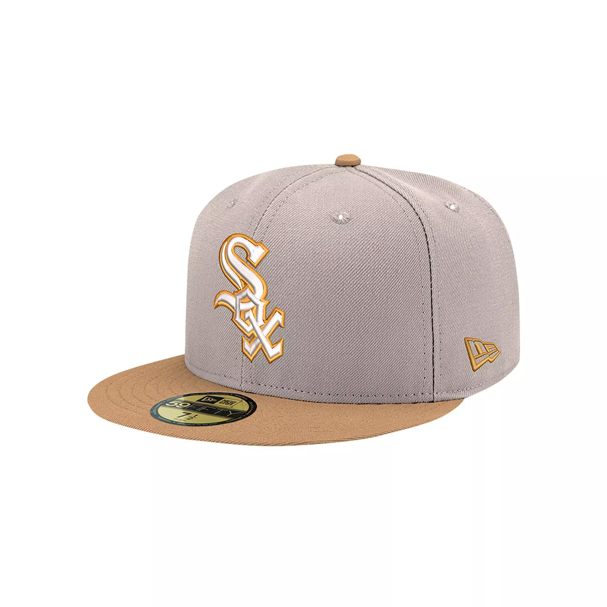 Men's New Era Khaki Chicago White Sox Stone Panama 59FIFTY Fitted Hat, Size: 7 3/4, Beig K Product Image
