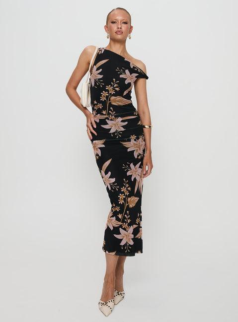 Goldrush Maxi Dress Black Floral Product Image