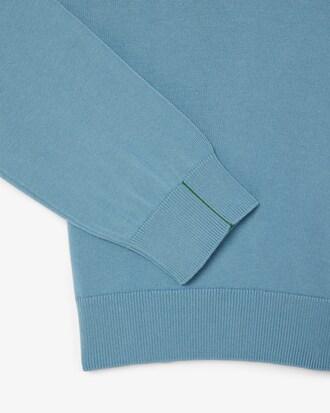 Zipped High Neck Cotton Sweater Product Image