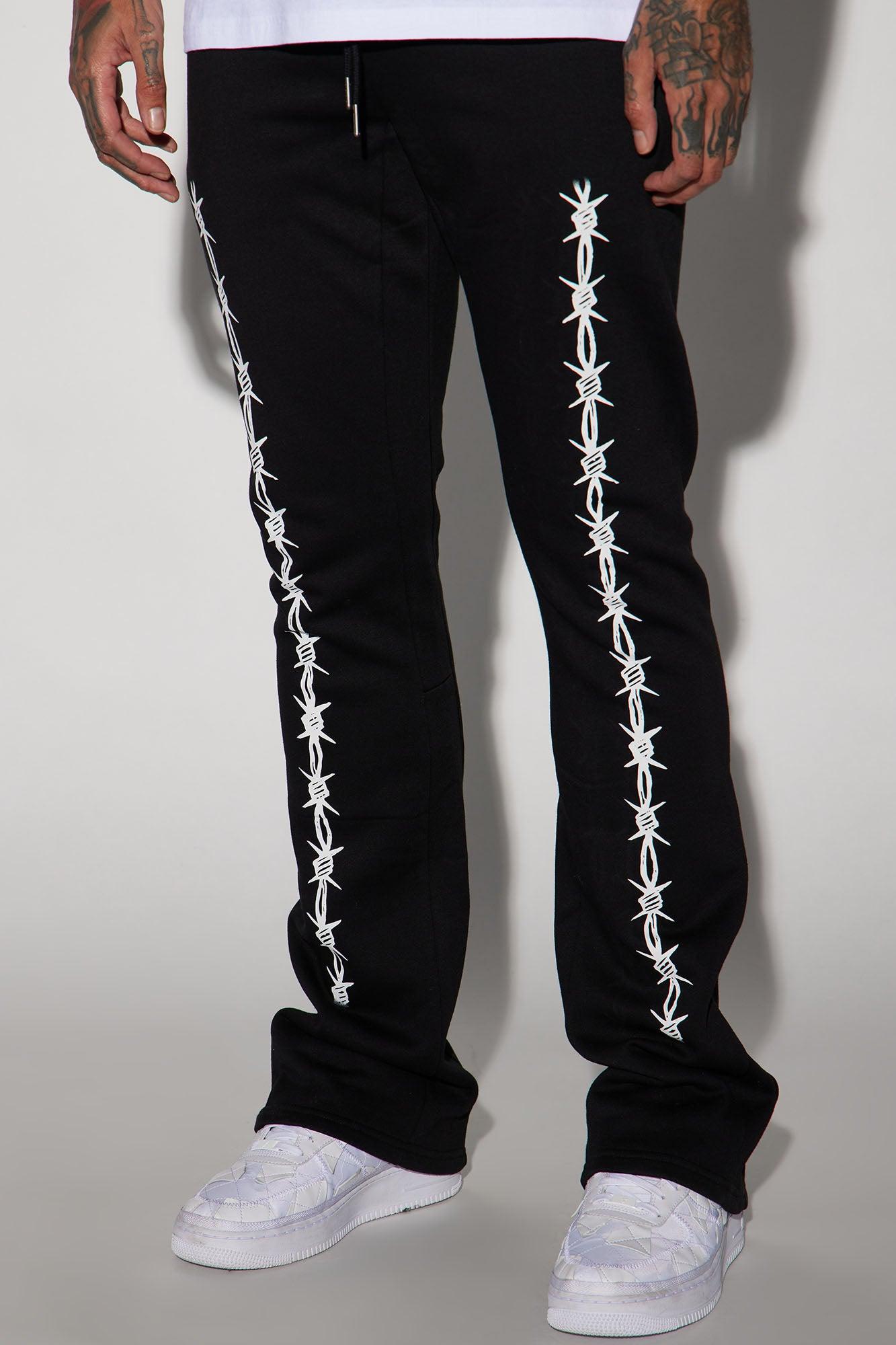 Barbwire Flared Sweatpants - Black Product Image