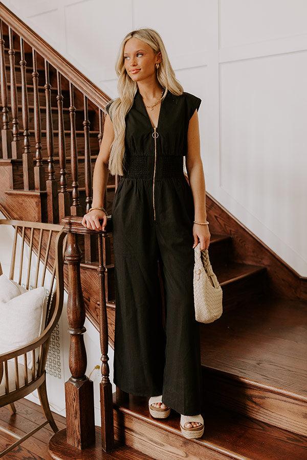 Vip Party Wide Leg Jumpsuit in Black Product Image
