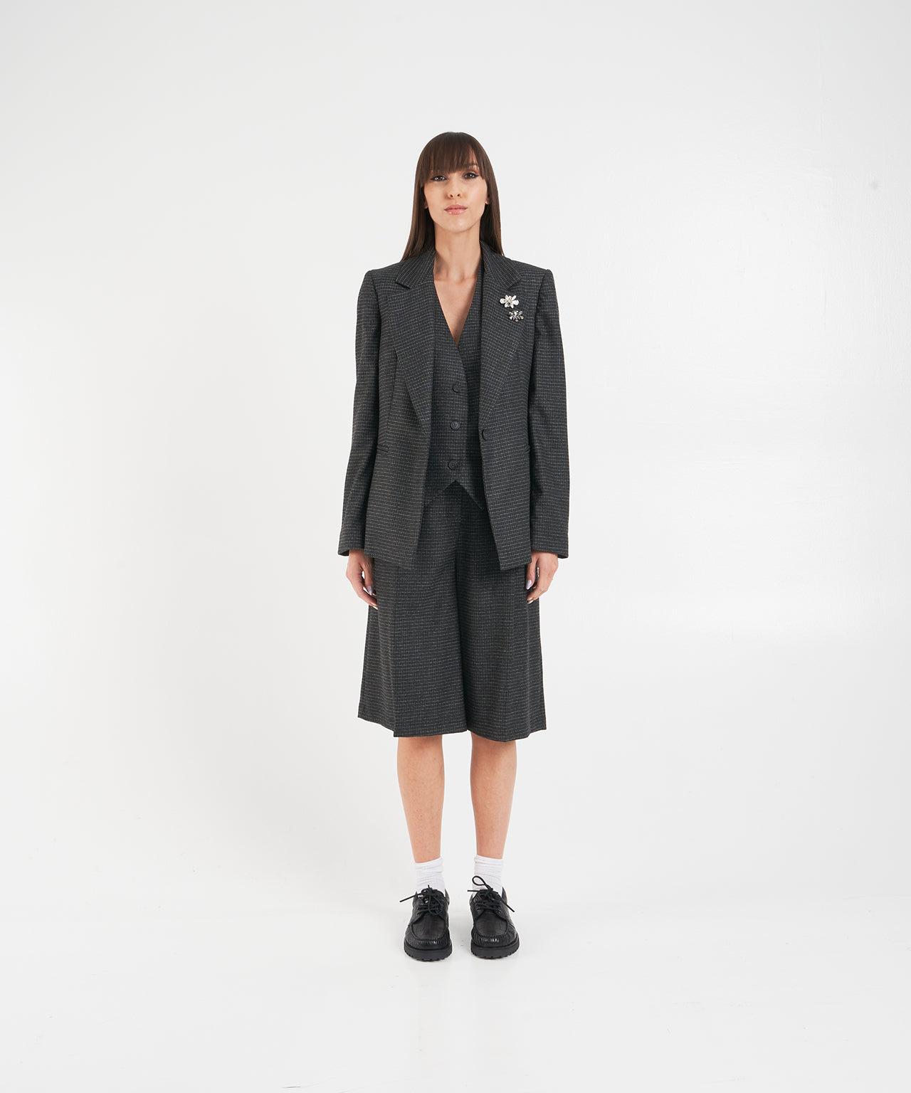 Blazer with decorative brooch Product Image