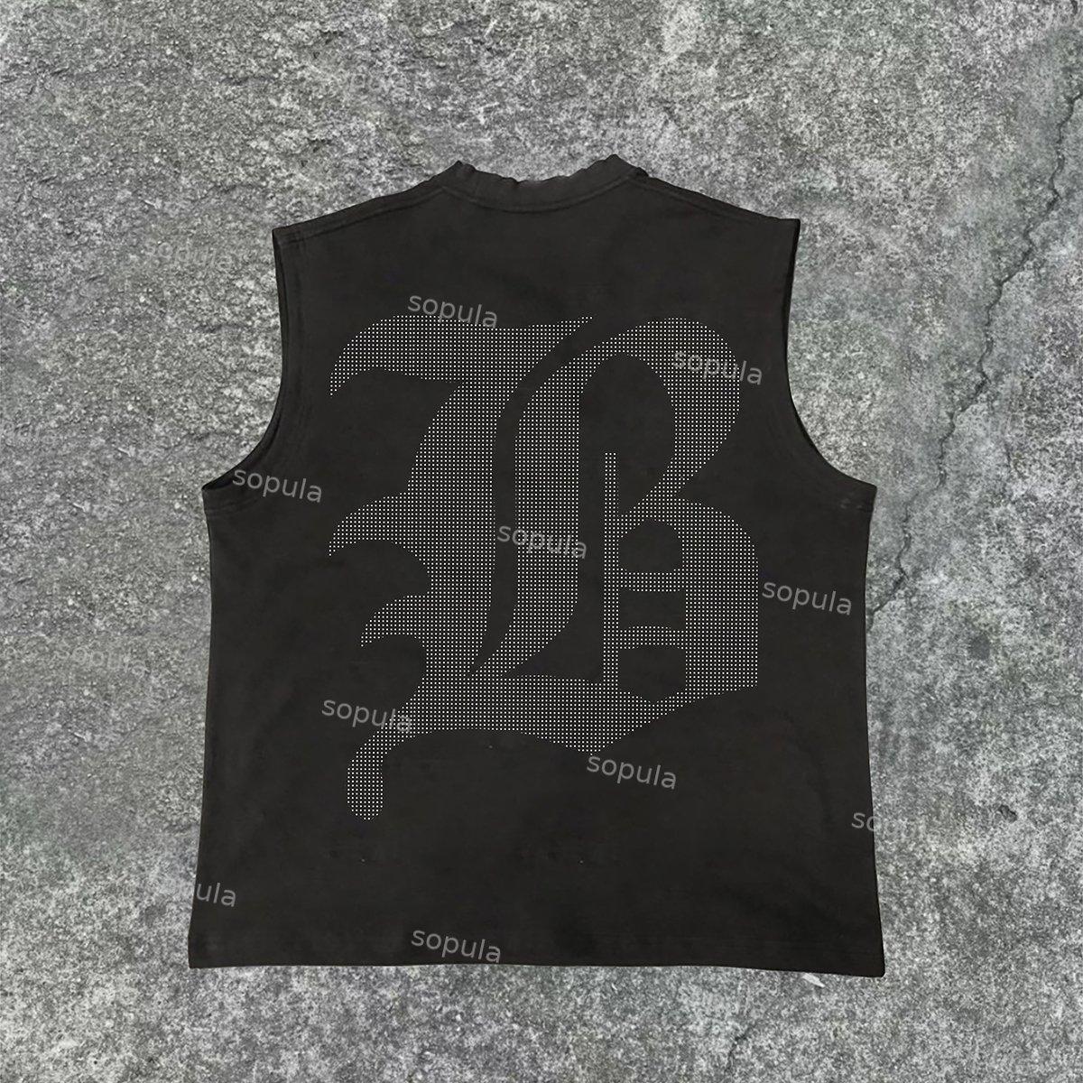 Sopula Men's Little Devil Graphics Wash Sleeveless Tank Top Product Image