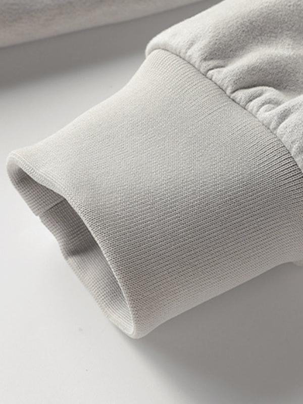 Men's Suede Hooded Drawstring Jacket Product Image