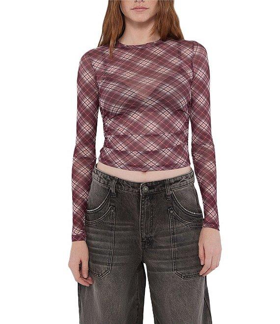 Guess Guess Originals Printed Shirred Mesh Long Sleeve Top Product Image