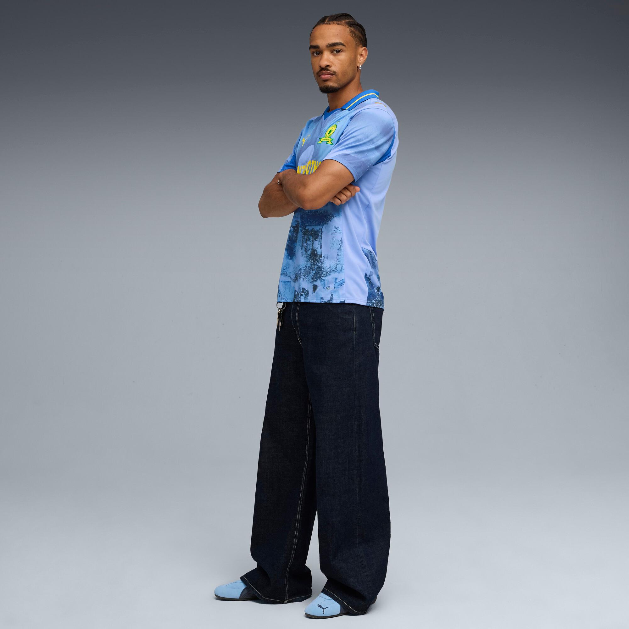 PUMA Mens Lamelo Ball PUMA MB.04 Low Alien Skin - Mens Shoes Light Blue/Blue/Pink Product Image