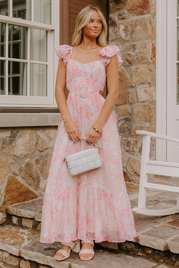 Romantic Notion Floral Cutout Maxi Dress Product Image